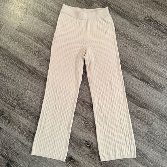Abercrombie & Fitch High Rise Ribbed Wide Leg Sweatpants - Picture 1 of 6